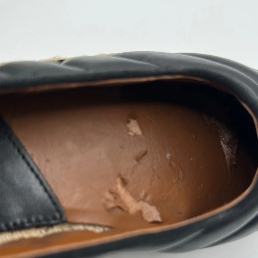 Franco Sarto Sz 6 Black Espadrilles‎ with Quilted Design